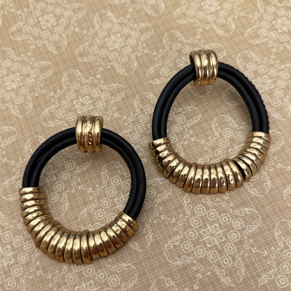 NWT Chico's Black Leather Earrings - Picture 4 of 8